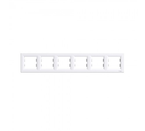 Рамка Schneider Electric Asfora бiла шестимісна горизонтальна EPH5800621