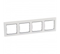 Рамка Legrand Valena Classic білий срібний штрих 4 пости 770494