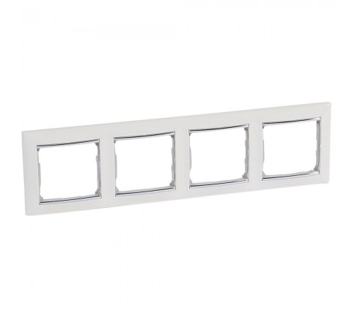 Рамка Legrand Valena Classic білий срібний штрих 4 пости 770494