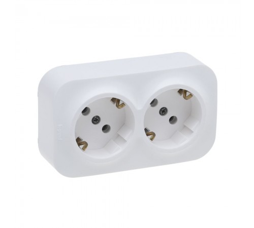 Розетка Legrand Forix біла 2x2К+З без шторок зібрана 782433 Розетка Legrand Forix біла 2x2К+З без шторок зібрана 782433