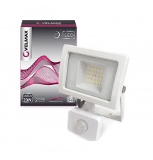 LED прожектор Velmax 20W, 6200K, 1800LM, датчик руху кут 120° 26-14-22