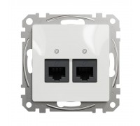 Schneider Sedna Design Розетка 2-а комп. внутр. 2 х RJ45 кат. 5е UTP "Sedna Design" Білий SDD111452