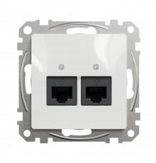 Schneider Sedna Design Розетка 2-а комп. внутр. 2 х RJ45 кат. 5е UTP "Sedna Design" Білий SDD111452