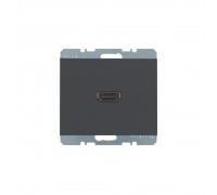 BERKER K.1 механізм HDMI-розетка підключення сзаду під кутом 90град. антрацит 3315437006