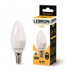 LED лампочка Lebron L-С37 8W 220V E14 4100K 7200Lm 11-13-28