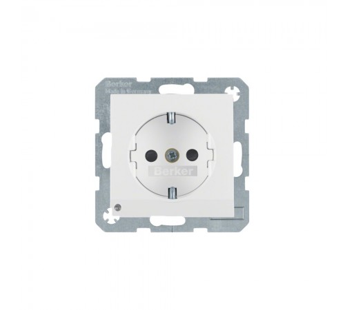 BERKER S.x/B.x механізм Розетка з з/к з зах.від дітей LED-підсв. 16А/250В пол.білий мат. 41091909