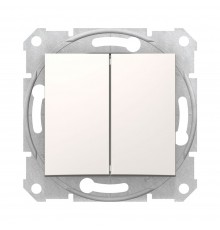 Вимикач Schneider Electric Sedna кремовий двоклавішний внутрішній прохідний SDN0600123