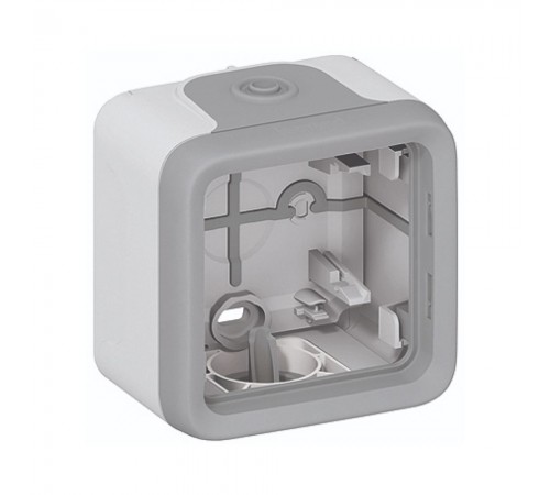 Коробка накладна Legrand Plexo 1-постова (в комплекті з сальниками) ІР55 ІК07 Сіра 069651 Коробка накладна Legrand Plexo 1-постова (в комплекті з сальниками) ІР55 ІК07 Сіра 069651