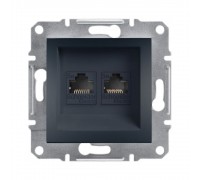 Розетка комп'ютерна Schneider Electric Asfora антрацит подвійна RJ-45 внутрішня EPH4400171