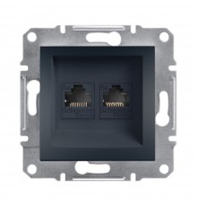 Розетка комп'ютерна Schneider Electric Asfora антрацит подвійна RJ-45 внутрішня EPH4400171