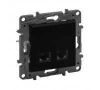 Legrand NILOE STEP Розетка інформаційна 2XRJ45 CAT5e UTP колір Чорний 863560