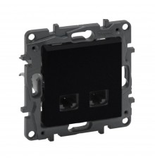 Legrand NILOE STEP Розетка інформаційна 2XRJ45 CAT5e UTP колір Чорний 863560