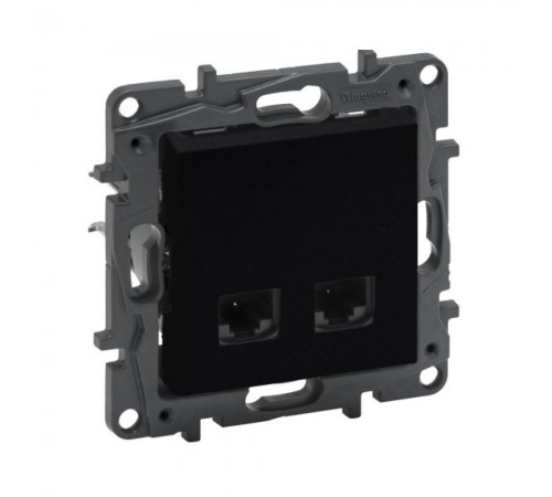 Legrand NILOE STEP Розетка інформаційна 2XRJ45 CAT5e UTP колір Чорний 863560