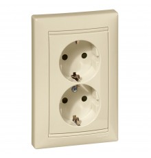 Legrand Valena Classic 2 пости розетка з заземленням з засл. Алюміній 774371