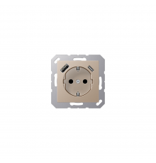 JUNG A Розетка SCHUKO з USB тип AC шампанське A1520-15CACH