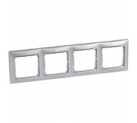 Legrand Valena Classic Рамка 4 пости Алюміній срібний штрих 770354
