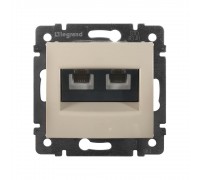 Legrand Valena Classic Розетка телефонна 2 пости Алюміній 774339