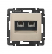 Legrand Valena Classic Розетка телефонна 2 пости Алюміній 774339