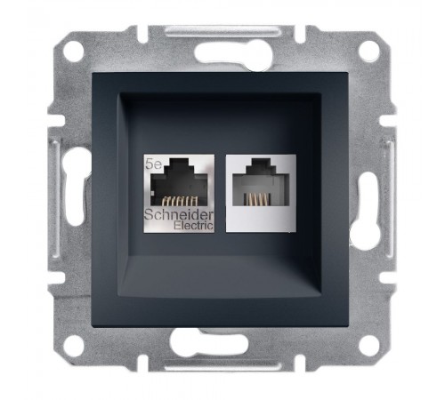 Schneider ASFORA РОЗЕТКА КОМП+ТЕЛ А Антрацит EPH4900171