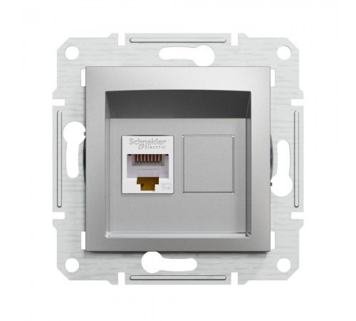 Розетка комп'ютерна Schneider Electric Asfora алюміній RJ-45 UTP 5E EPH4300161