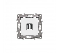 Legrand ETIKA Розетка для зарядки 2хUSB Білий 672294