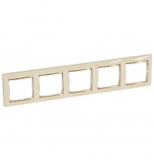 Legrand Valena Classic Рамка 5 постів Слонова кістка золотий штрих 774155