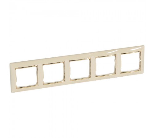 Legrand Valena Classic Рамка 5 постів Слонова кістка золотий штрих 774155