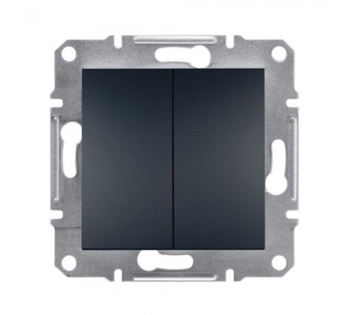 Вимикач кнопковий Schneider Electric Asfora антрацит двоклавішний самозажимний EPH1100171 Вимикач кнопковий Schneider Electric Asfora антрацит двоклавішний самозажимний EPH1100171