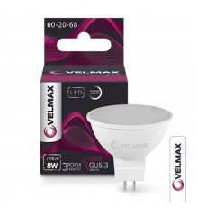 Лампа LED V-MR16 8W 220V GU5.3 4100К 720Lm. лінза 21-14-54