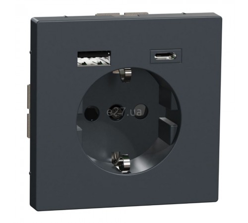 Schneider Merten D-Life РОЗЕТКА 16 A USB A+C 3 A, Антр MTN2367-6034