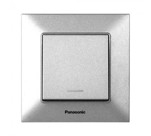 Вимикач Panasonic Arkedia Slim срібний одноклавішний з підсвіткою WNTC00022SL-UA