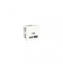 Schneider UNICA NEW Розетка 2-а USB внутр. 2.0, 2,4 А 2 мод. "UNICA NEW" біла (C3) білий NU301818
