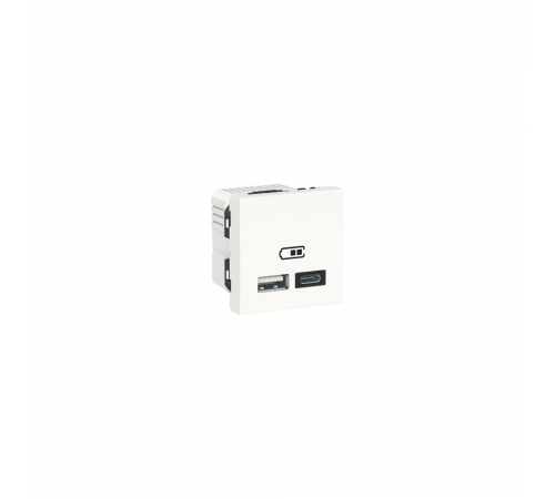Schneider UNICA NEW Розетка 2-а USB внутр. 2.0, 2,4 А 2 мод. "UNICA NEW" біла (C3) білий NU301818 Schneider UNICA NEW Розетка 2-а USB внутр. 2.0, 2,4 А 2 мод. "UNICA NEW" біла (C3) білий NU301818