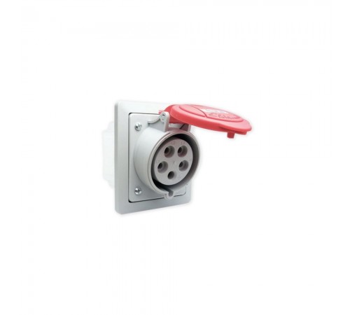 Розетка силова ELEKTROMET під нахилом вбудована IP44 32А 400/3P+N+Z GSP-32A/5