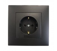 Розетка в зборі Hager Berker LUMINA чорна HL1053S