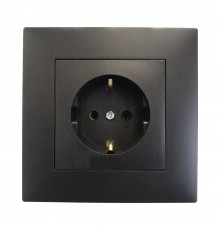 Розетка в зборі Hager Berker LUMINA чорна HL1053S