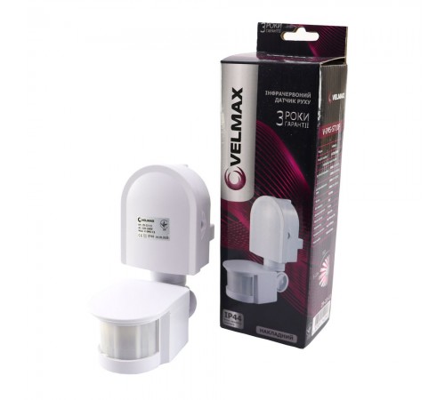 Датчик руху Velmax V-IMS-11 AC220-240V кут 180 (ST10F) 29-22-11 Датчик руху Velmax V-IMS-11 AC220-240V кут 180 (ST10F) 29-22-11