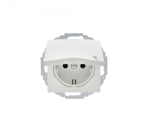BERKER S.x/B.x механізм Розетка з з/к кришка зах.контактів 16А/250В пол.білий мат. 47441909 BERKER S.x/B.x механізм Розетка з з/к кришка зах.контактів 16А/250В пол.білий мат. 47441909