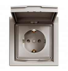 Schneider ASFORA РОЗЕТКА З З/К З ЗАХ ШТР IP44 бронза EPH3100369