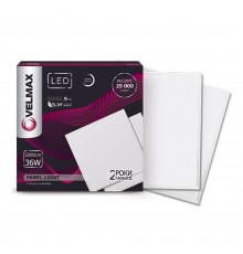 LED світильник квадратний VELMAX V-UPS, 36W, ПАНЕЛЬ, 595X595MM, 6200K, 3200LM, З БЛОКОМ ЖИВЛЕННЯ 25-24-16 Velmax
