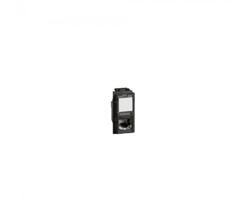 BTICINO Living Light Розетка комп'ютерна RJ45 cat6 UTP 1 модуль. Колір Чорний. KG4279C6