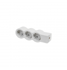 Колодка Legrand 3х2К+З з заземленнм 3 гнізда білий/сірий 694573
