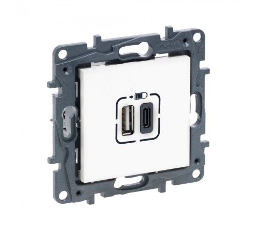Розетка USB подвійна Legrand Niloe Step білий 863140