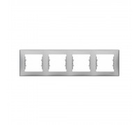 Рамка Schneider Electric Sedna алюміній 4-кратна горизонтальна SDN5800760