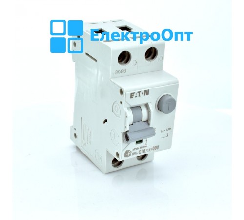 Диференційний автомат EATON Тип АС 2P 6kA C-16 30mA HNB-C16/AC-0,03