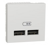 Schneider UNICA NEW Розетка 2-а USB внутр. 2.0, 2.1 А 2 мод. "UNICA NEW" біла (C1) NU341818