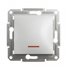 Вимикач Schneider Electric Asfora алюміній одноклавішний внутрішній з підсвіткою EPH1400161