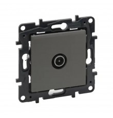 Розетка телевізійна Legrand Niloe Step сталь TV кінцева 863474