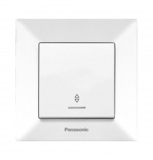 Вимикач Panasonic Arkedia Slim білий одноклавішний прохідний з підсвіткою WNTC00042WH-UA