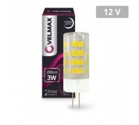 LED лампа LED ЛАМПА VELMAX V-G4, 3W, 12V, G4, 4500K, 280LM, КУТ 360° 21-17-14 Velmax